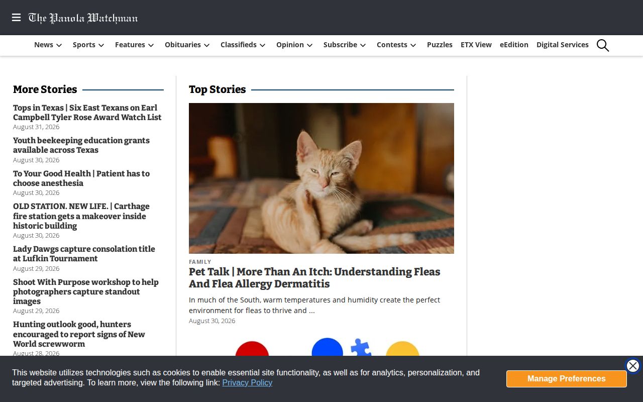 Panola Watchman local news homepage